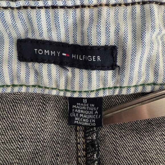 TOMMY HILFIGER Jean Skirt Womens 8 Dark Wash Denim Mini Pencil Patch Pockets - Picture 5 of 7